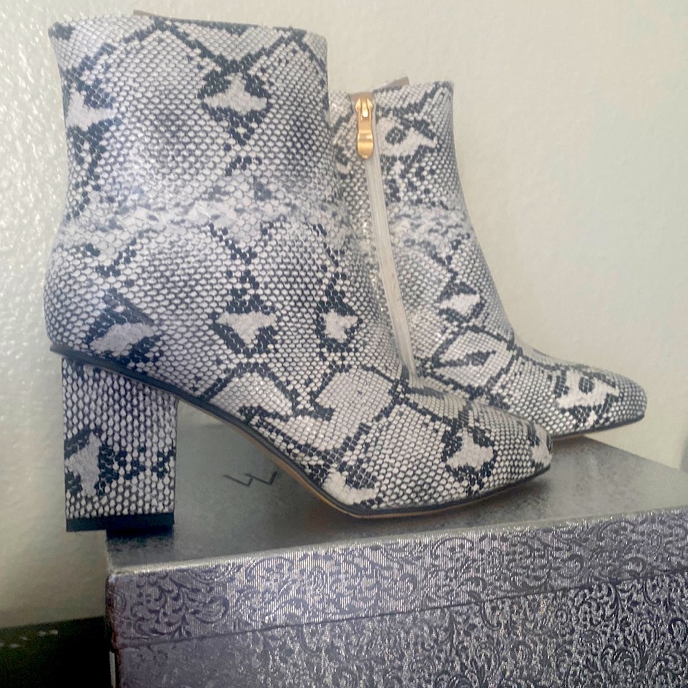 Snakeprint ankle boots Size 8